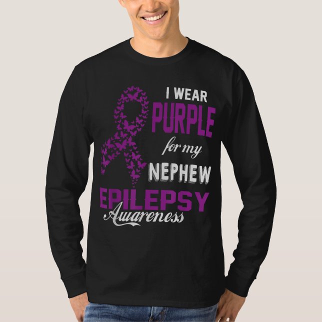 Camiseta Conciencia Epilepsia Que Llevo Púrpura Para Mi Fam (Anverso)