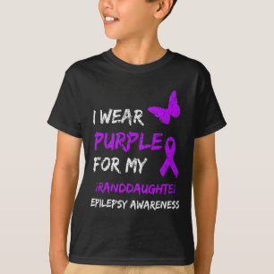 Camiseta Conciencia Epilepsia Que Uso Púrpura Para Mi Abuel