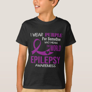 Camiseta Conciencia Epilepsia Que Uso Púrpura Para Mi Fa De