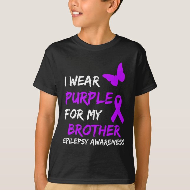 Camiseta Conciencia Epilepsia Que Uso Púrpura Para Mi Herma (Anverso)