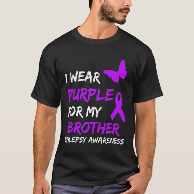 Camiseta Conciencia Epilepsia Que Uso Púrpura Para Mi Herma (Anverso)