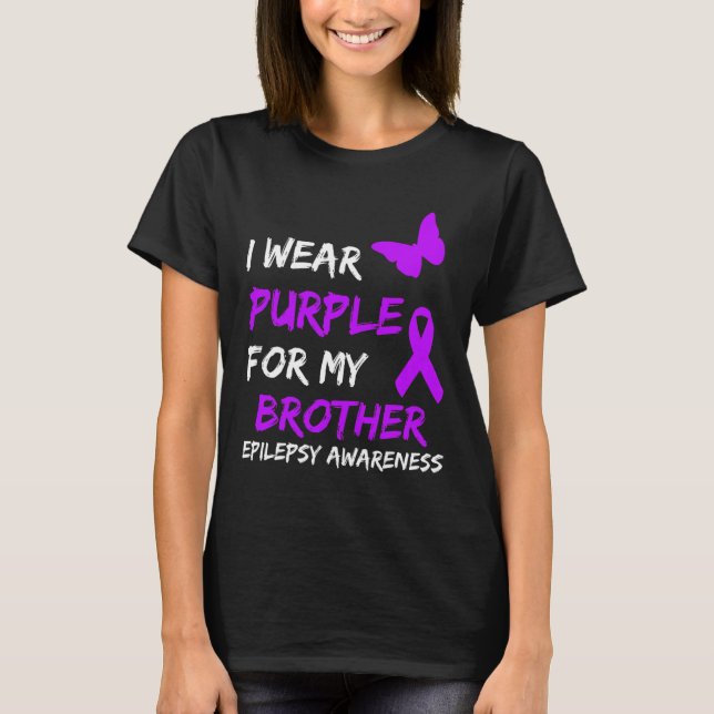 Camiseta Conciencia Epilepsia Que Uso Púrpura Para Mi Herma (Anverso)