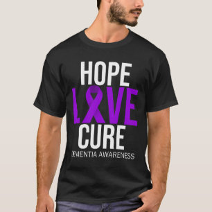 Camiseta Conciencia Esperanza Amor Cure Purple Ribbon Alzhe