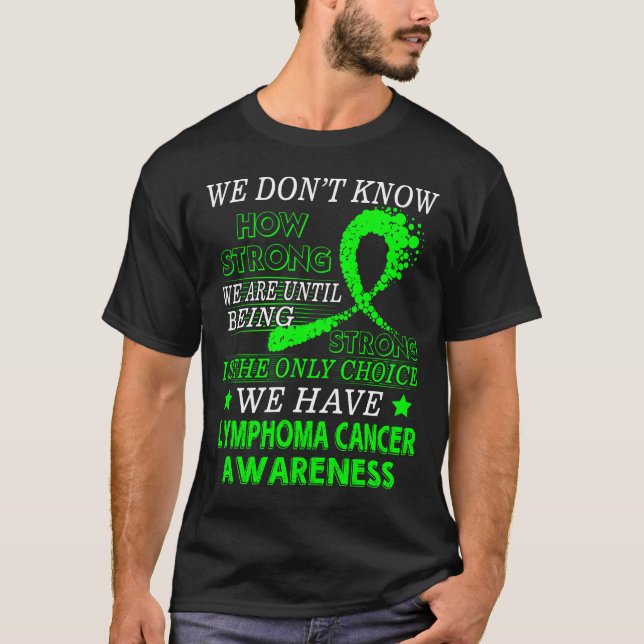 Camiseta Conciencia fuerte de la verde lima del cáncer del (Anverso)