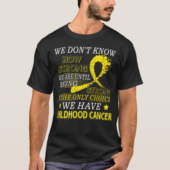Camiseta Conciencia fuerte del oro del cáncer de la niñez (Anverso)