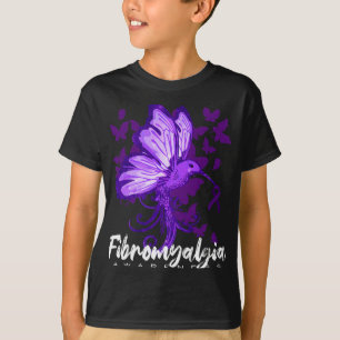 Camiseta Conciencia Hummingbird Holding Purple Ribbon