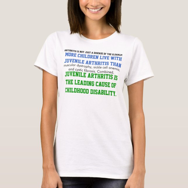 Camiseta Conciencia juvenil de la artritis (Anverso)