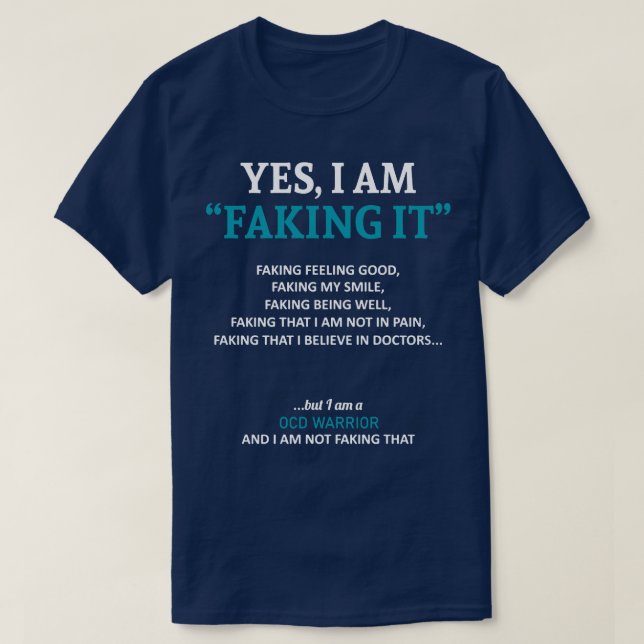 Camiseta Conciencia obsesiva de trastorno compulsivo que es (Diseño del anverso)