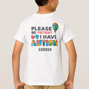 Camiseta Conciencia Personalizada sobre el Autismo Por Favo
