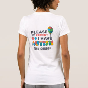 Camiseta Conciencia Personalizada sobre el Autismo Por Favo