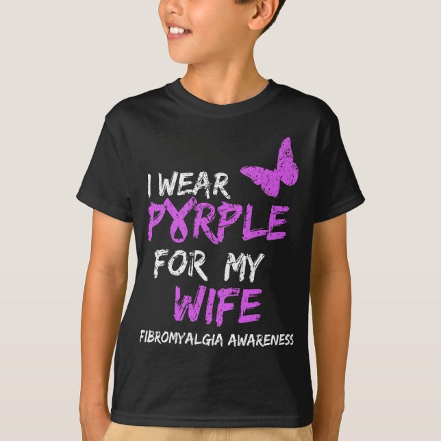 Camiseta Conciencia Que Uso Púrpura Para Mi Mujer (Anverso)