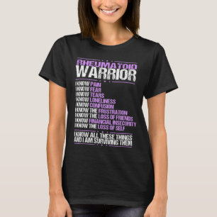 Camiseta Conciencia reumatoide Conozco Dolor Cinta púrpura