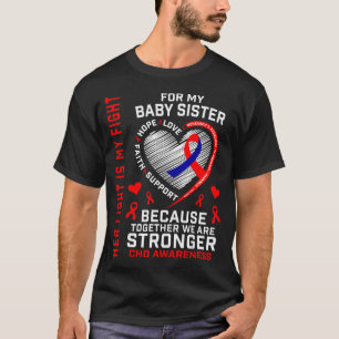 Camiseta Conciencia Roja Chd Hermana Bebé Enfermedad del Co