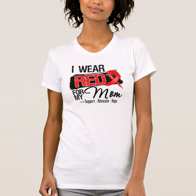 Camiseta Conciencia roja de la cinta - mamá (Anverso)