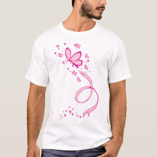 Camiseta Conciencia rosada del cáncer de pecho de la cinta