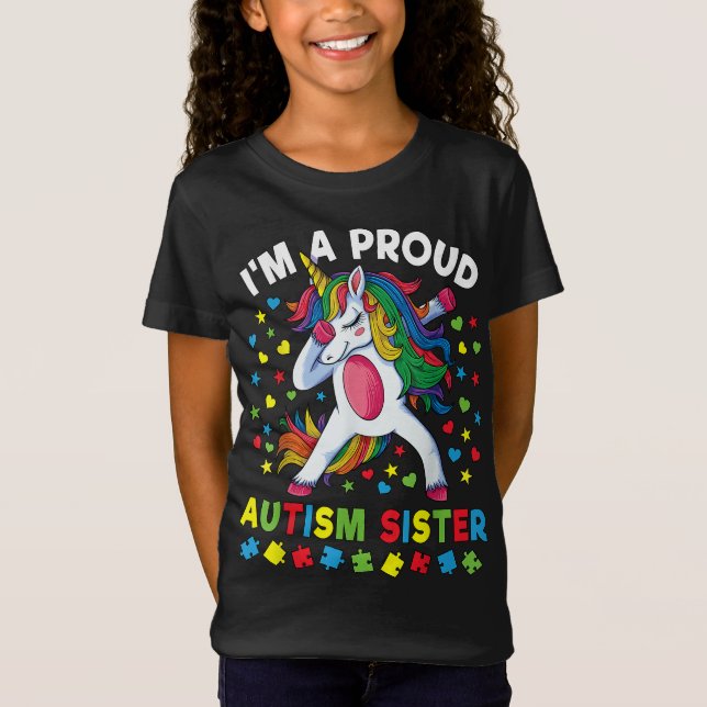 Camiseta Conciencia sobre autismo abusando de Chica unicorn (Anverso)