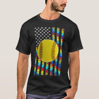 Camiseta Conciencia sobre autismo Bandera estadounidense So