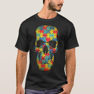 Camiseta Conciencia sobre autismo cráneo rompecabezas vinta