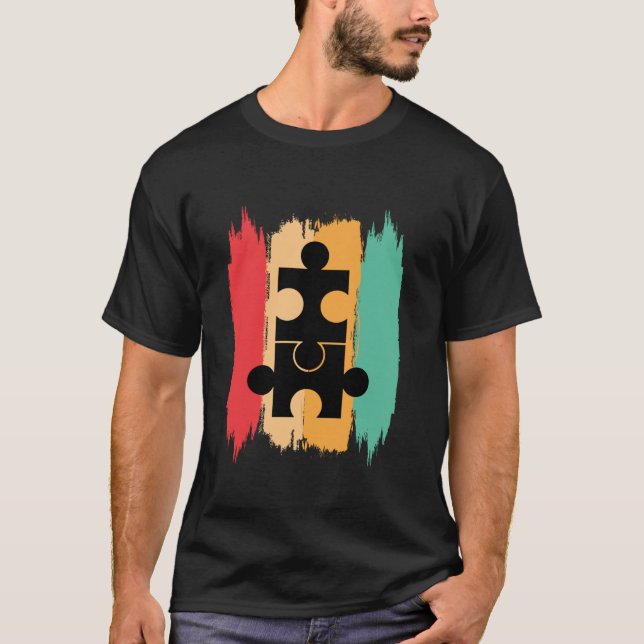 Camiseta Conciencia sobre autismo mate 70's 80 Autism Mom D (Anverso)