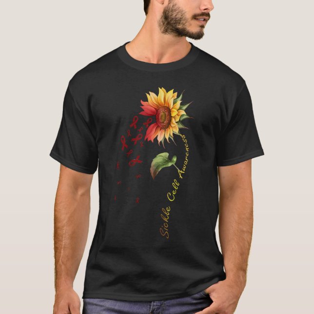 Camiseta Conciencia sobre células falciformes girasol (Anverso)