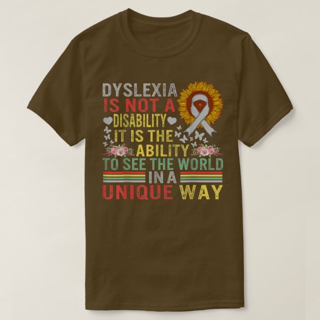 Camiseta Conciencia sobre dislexia Véase El Mundo Único No  (Diseño del anverso)