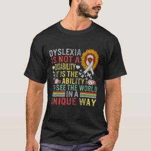 Camiseta Conciencia sobre dislexia Véase El Mundo Único No 