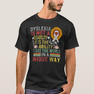 Camiseta Conciencia sobre dislexia Véase El Mundo Único No 