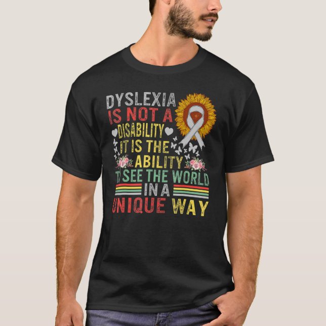Camiseta Conciencia sobre dislexia Véase El Mundo Único No  (Anverso)