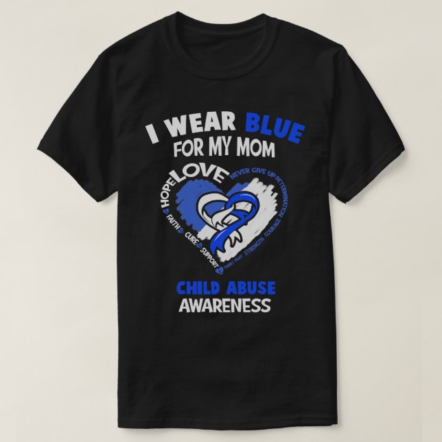 Camiseta Conciencia sobre el abuso infantil que llevo azul  (Diseño del anverso)