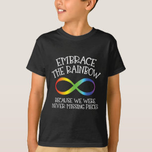 Camiseta Conciencia sobre el autismo abraza el arco iris co