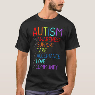 Camiseta Conciencia sobre el Autismo Apoyo Cuidado Aceptaci