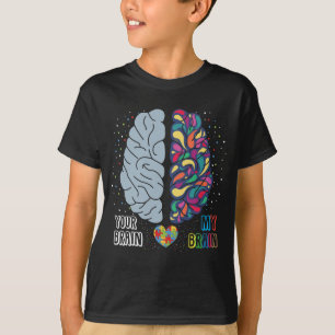 Camiseta Conciencia sobre el autismo Cerebro autista colori