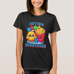Camiseta Conciencia sobre el autismo con nuggets de pollo y