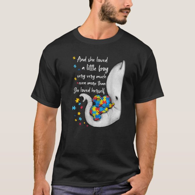 Camiseta Conciencia Sobre El Autismo Cuidó A Los Elefantes  (Anverso)