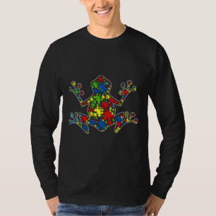Camiseta Conciencia sobre el autismo Cute sapo Pieza de rom