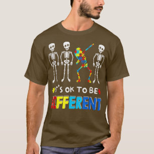 Camiseta Conciencia sobre el autismo Dabbing Skeleton Está