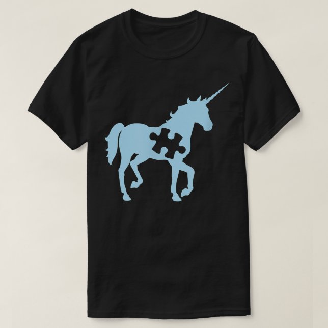 Camiseta Conciencia sobre el autismo , Día de Unicornio Azu (Diseño del anverso)