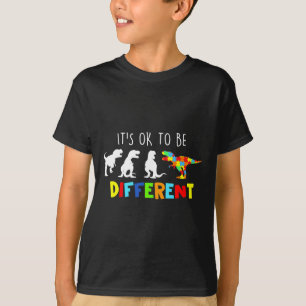 Camiseta Conciencia Sobre El Autismo Dinosaurio Kid Bois Es