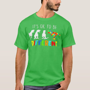 Camiseta Conciencia Sobre El Autismo Dinosaurio Kid Bois Es