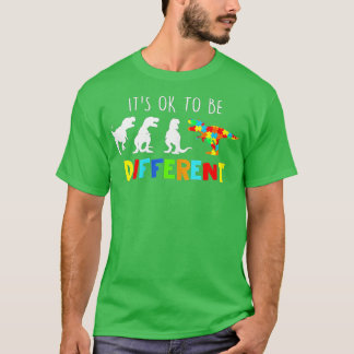 Camiseta Conciencia Sobre El Autismo Dinosaurio Kid Bois Es