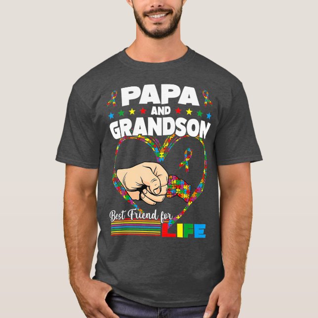 Camiseta Conciencia sobre el autismo divertido Papa Abuelo  (Anverso)