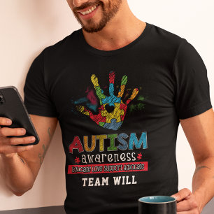Camiseta Conciencia sobre el Autismo Educar Promover Equipo