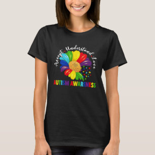 Camiseta Conciencia sobre el autismo El girasol acepta ente