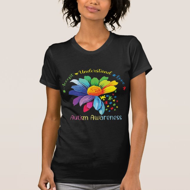 Camiseta Conciencia sobre el autismo El girasol acepta ente (Anverso)
