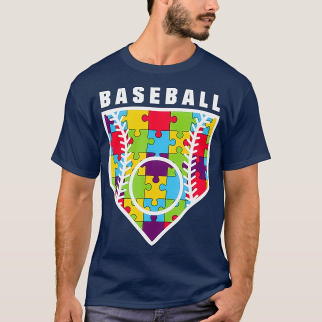 Camiseta Conciencia sobre el autismo en el béisbol (Anverso)