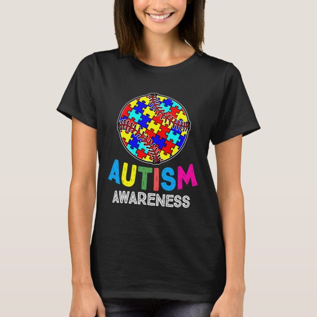 Camiseta Conciencia sobre el autismo en el béisbol (Anverso)