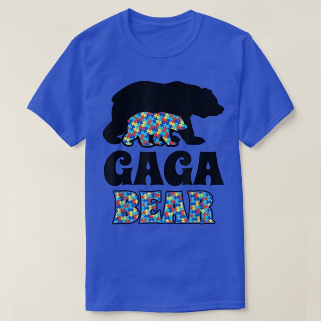 Camiseta Conciencia sobre el autismo en el oso de Gaga (Diseño del anverso)