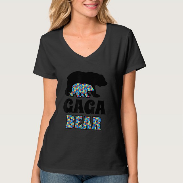 Camiseta Conciencia sobre el autismo en el oso de Gaga (Anverso)