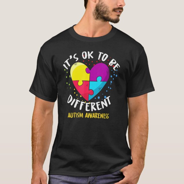 Camiseta Conciencia sobre el autismo Está bien ser diferent (Anverso)