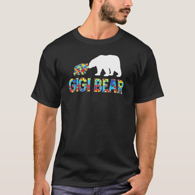 Camiseta Conciencia sobre el autismo Gigi Bear Puzzle Suppo (Anverso)